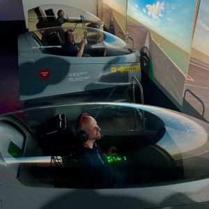 Realistic fighter jet cockpit setup