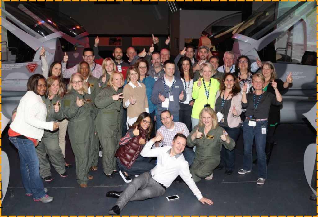 Corporate team building event at Flightdeck simulation center