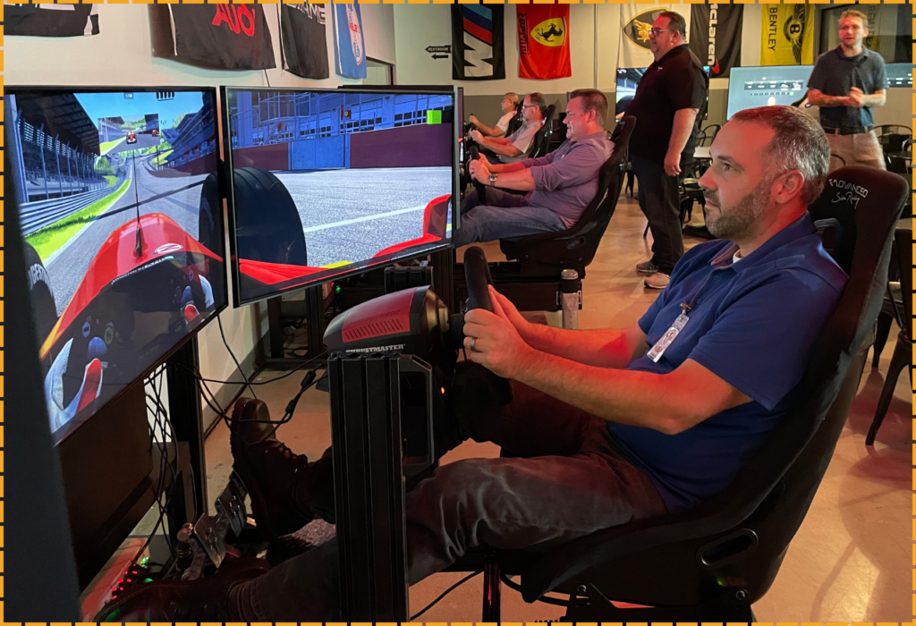 Guest in race car simulator